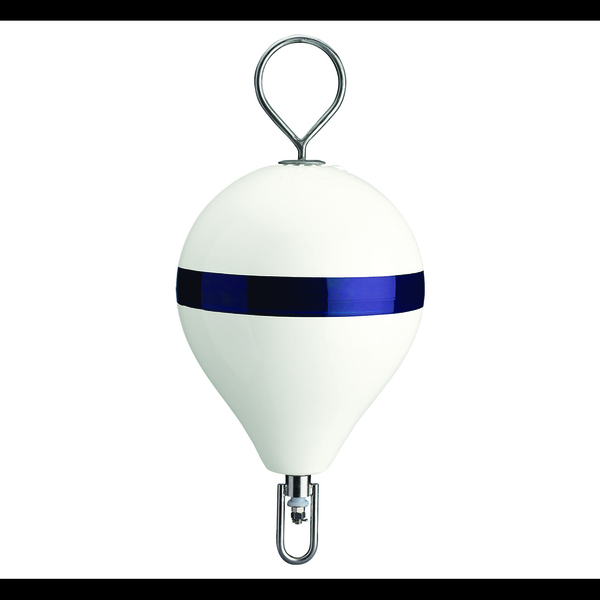 Polyform Polyform CM-2 WHT W/STR CM Series Mooring Buoy - 13.5" x 18", White with Galvanized Eye CM-2 WHT W/STR